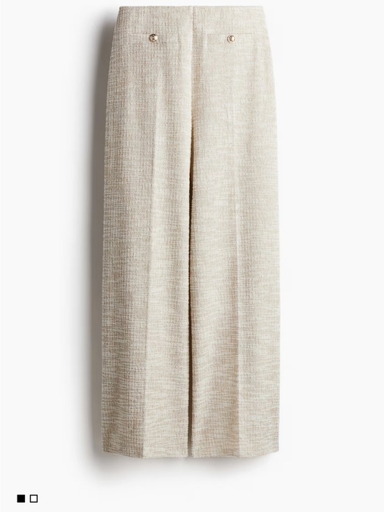 H&M Pants - H&M Cream Tweed Wide-Leg Pants